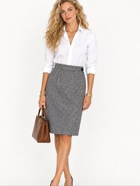 Vintage Pendleton Wool Skirt Pencil Houndstooth